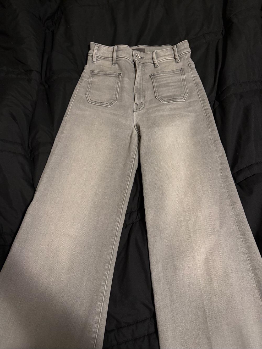 MOTHER High-Waisted Wide Leg Jeans - GREY